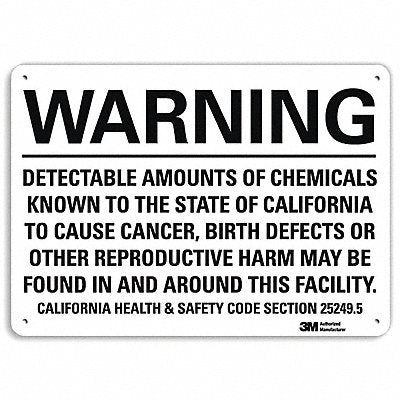 LYLE U61051NA14x10 Warning Sign 10 in x 14 in Aluminum