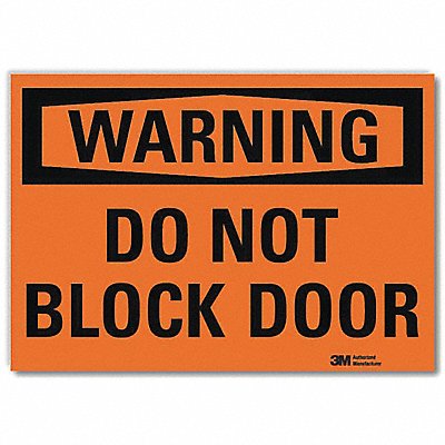 LYLE U61053RD14X10 Warning Sign 10x14in Reflective Sheeting