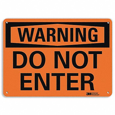 LYLE U61056NA14x10 Warning Sign 10 in x 14 in Aluminum