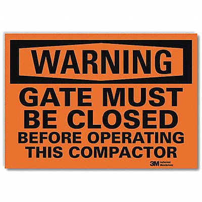 LYLE U61098RD14X10 Warning Sign 10in x 14in Reflective Sheeting