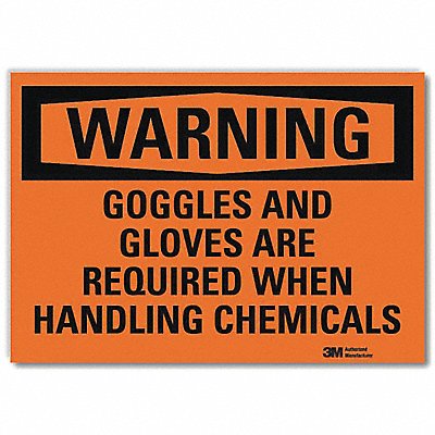 LYLE U61100RD14X10 Warning Sign 10in x 14in Reflective Sheeting