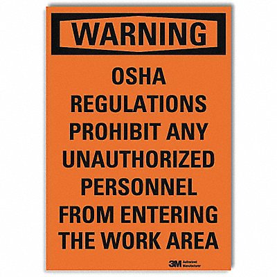 LYLE U61191RD10X14 Security Sign 14in x 10in Reflective Sheeting