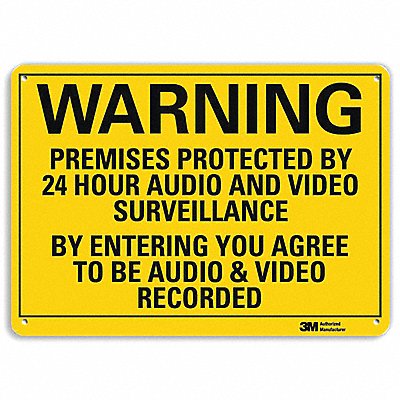 LYLE U61200NP14X10 Warning Sign 10 in x 14 in Plastic