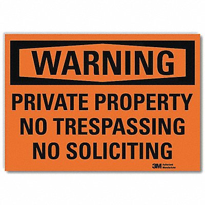 LYLE U61206RD7X5 Security Sign 5 in x 7 in Reflective Sheeting