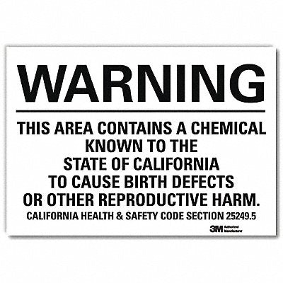 LYLE U61234RD7X5 Warning Sign 5 in x 7 in Reflective Sheeting