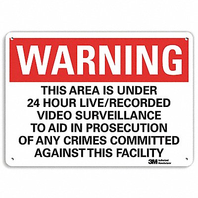 LYLE U61236RA14X10 Security Sign 10 in x 14 in Aluminum