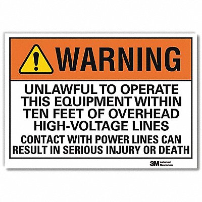 LYLE U61261RD14X10 Warning Sign 10in x 14in Reflective Sheeting