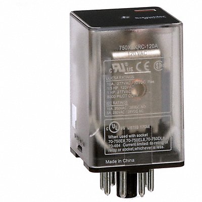 SCHNEIDER 750XBXRC120A J2410 General Purpose Relay 120VAC 10A 8Pins