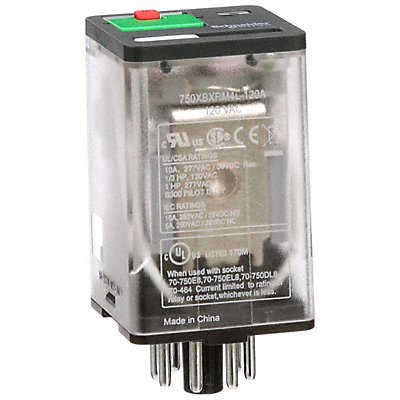 SCHNEIDER 750XBXRM4L120A J2409 General Purpose Relay 120VAC 10A 8Pins