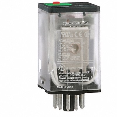 SCHNEIDER 750XCXRM4L120A J2412 GeneralPurpose Relay 120VAC 10A 11Pins