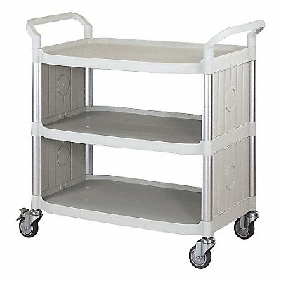 GRAINGER 35KT29 Enclosed Cart Poly Off-White 400 lb.