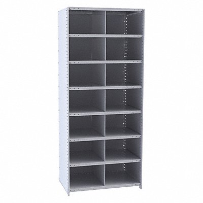 HALLOWELL 552512HGStarter Metal Bin Shelving 12inx84inx36in #Cmpmt 14