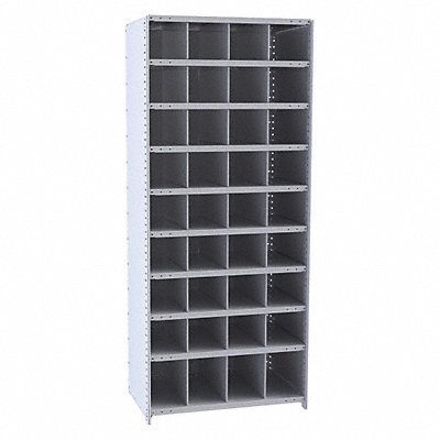HALLOWELL 552724HGStarter Metal Bin Shelving 24inx84inx36in #Cmpmt 36