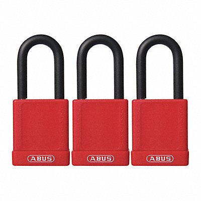 ABUS 7440KAX3RED Lockout Padlock KA Red 1-3/4 H PK3