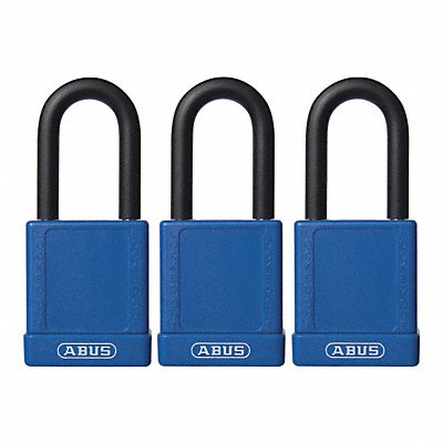 ABUS 7440KAX3BLUE Lockout Padlock KA Blue 1-3/4 H PK3