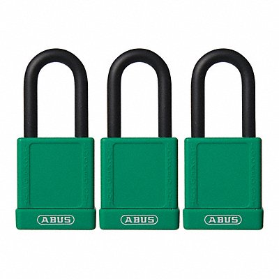 ABUS 7440KAX3GREEN Lockout Padlock KA Green 1-3/4 H PK3