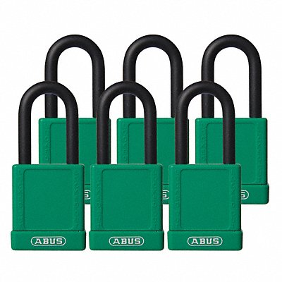 ABUS 7440KAX6GREEN Lockout Padlock KA Green 1-3/4 H PK6