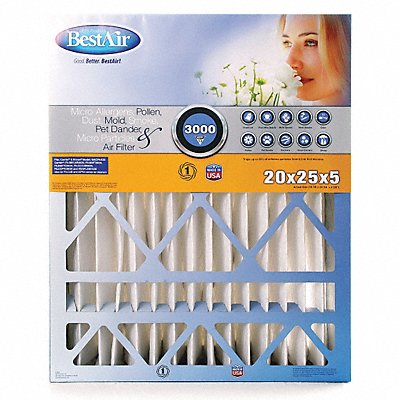 BESTAIR PRO AB51625132 Furn Air Clnr Filter MERV13 16x25x5 PK2