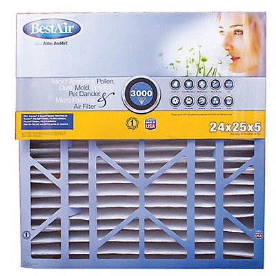 BESTAIR PRO CB242513R2 Furn Air Clean Filt MERV 13 24x25x5 2PK