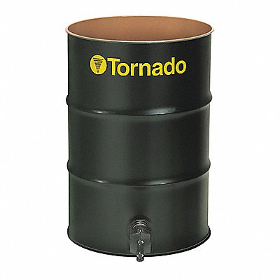 TORNADO 95944 Vacuum Drum Open Head 55 gal Steel Black