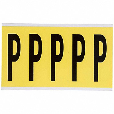 BRADY 3460P Letter Label P Blk On Yllw 5inHx1-3/4inW