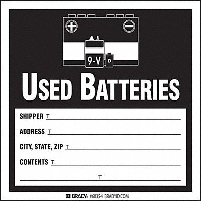 BRADY 60365 DOT Handling Label Waste 6 W PK100