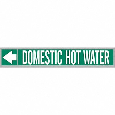 BRADY 108899 Pipe Markr Domestic Hot Water 1in H