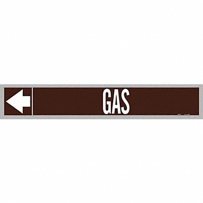 BRADY 109004 Pipe Marker Gas 1 in H 8 in W