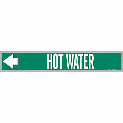 BRADY 109221 Pipe Marker Hot Water 1 in H 8 in W