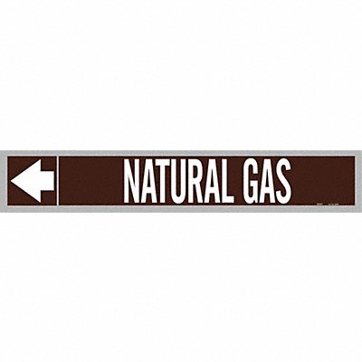 BRADY 109490 Pipe Marker Natural Gas 1in H 8in W