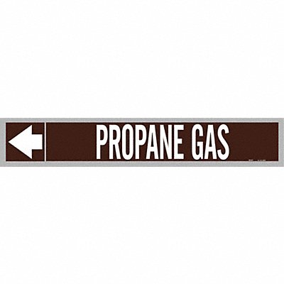 BRADY 109580 Pipe Markr Propane Gas 2in H 12in W