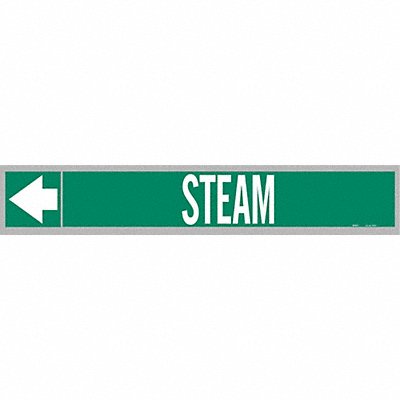 BRADY 109727 Pipe Marker Steam 1 in H 8 in W
