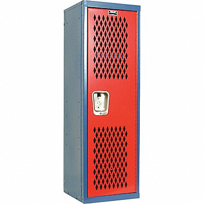 HALLOWELL HTL1515481GR Locker 1x1Locker Red/Blue 48 x15 x15 Unassembled