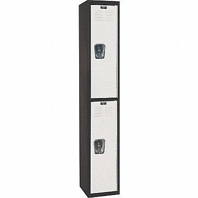 HALLOWELL U12822AMP Locker 2x1Locker LtGry/Blk 72 x12 x18 Assm