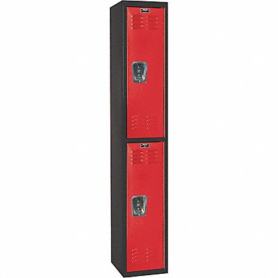 HALLOWELL U12822MR Locker 2x1Locker Red/Blk 72 x12 x18 Unassembled
