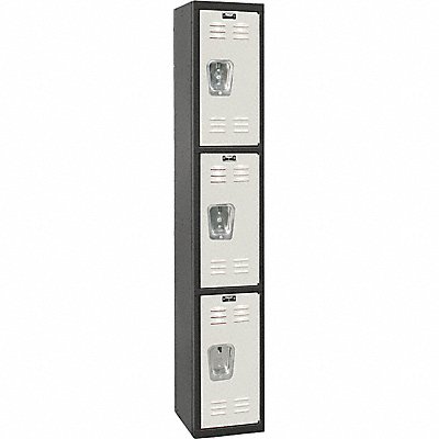 HALLOWELL U12823MP Locker 3x1Locker LtGry/Bk 72 x12 x18 Unassembled