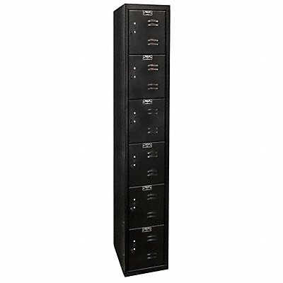 HALLOWELL U12826AME Bx Locker 6x1Locker Black 72 x12 x18 Assm