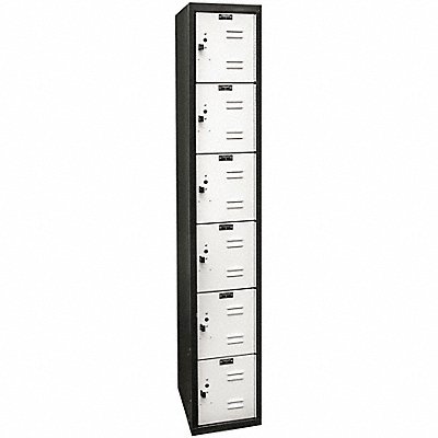 HALLOWELL U12826MP Locker 6x1Locker LGry/Blk 72 x12 x18 Unassembled
