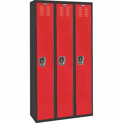 HALLOWELL U32821AMR Locker 1x3Locker Red/Blk 72 x36 x18 Assm