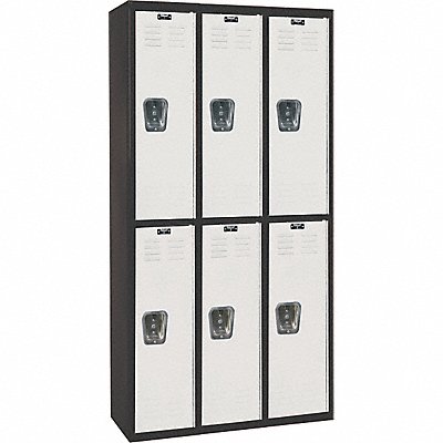 HALLOWELL U32822MP Locker 2x3Locker LtGry/Bk 72 x36 x18 Unassembled