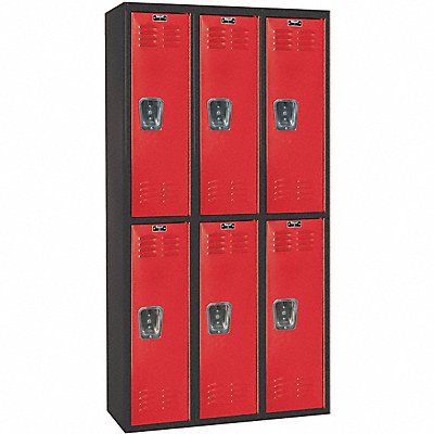 HALLOWELL U32822AMR Locker 2x3Locker Red/Blk 72 x36 x18 Assm