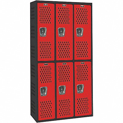 HALLOWELL AWA282222MR Locker 2x3Locker Red/Blk 72 x36 x18 Assm