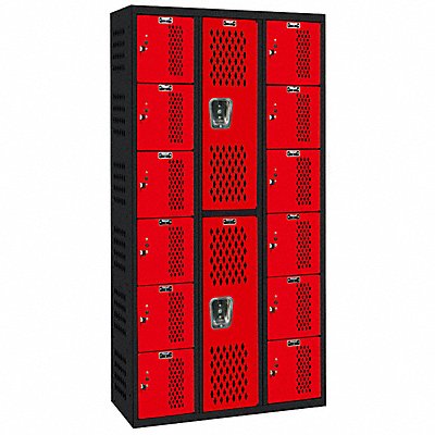 HALLOWELL AWA282626MR Locker 2x3Locker Red/Blk 72 x36 x18 Assm