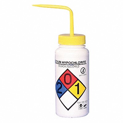 SP SCIENCEWARE F118160015 Wash Bottle Std 16 oz Bleach Yellow PK4