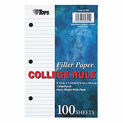 TOPS TOP62304 Looseleaf Paper College PK100