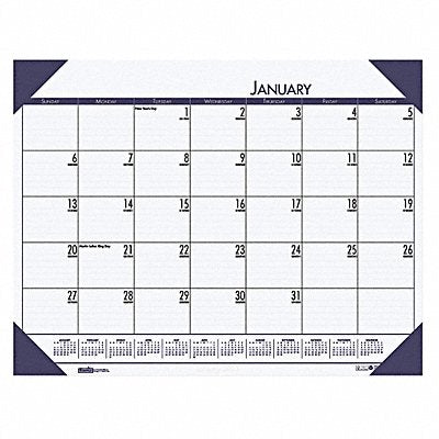 HOUSE OF DOOLITTLE HOD12440 Monthly Desk Pad Calendar 22x17 In Blue