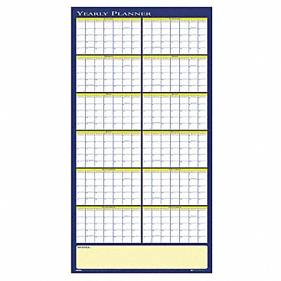 HOUSE OF DOOLITTLE HOD3974 Yearly Wall Planner Reversible 60x26 In.