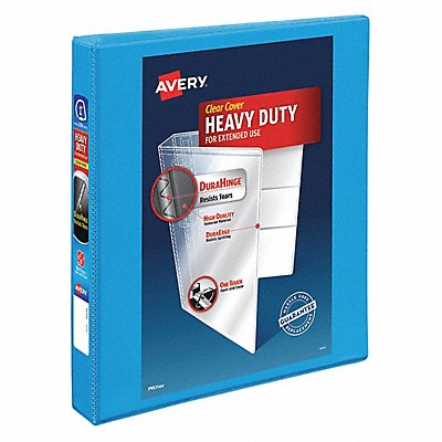 GRAINGER AVE05301 3-Ring Binder 1 Light Blue
