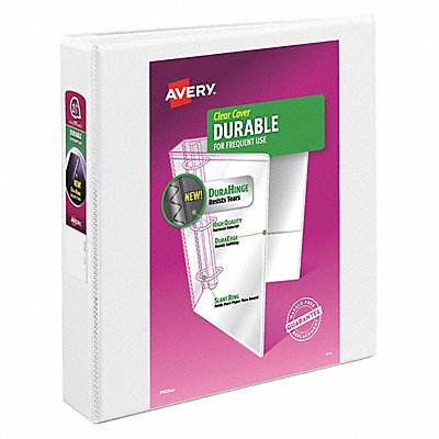 GRAINGER AVE17022 3-Ring Binder 1-1/2 White