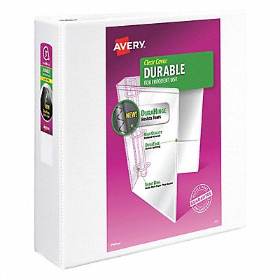 GRAINGER AVE17042 3-Ring Binder 3 White